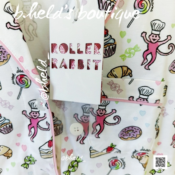 Roller Rabbit Sweet Dreams Polo Pajamas in Rainbow Size XS Brand New NWT - Picture 5 of 14